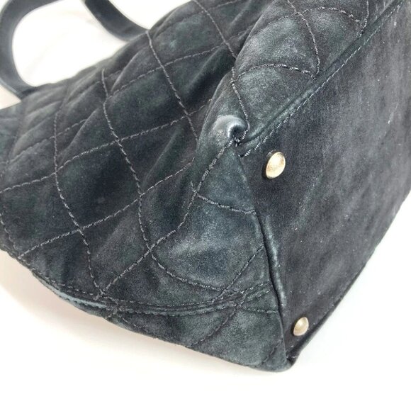 CHANEL Matelasse Quilted CC Mark turnlock Shoulder Bag 2WAY Tote Bag suede Black - Picture 16 of 16